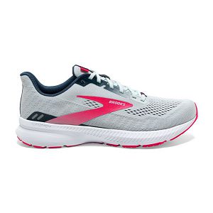 Brooks Launch 8 Womens Road Running Shoes Grey/Pink/White | USA-CFB469857